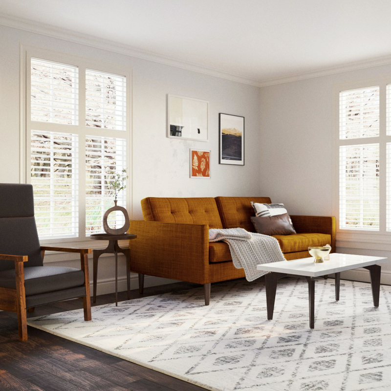 Contemporary, Midcentury Modern Living Room Design by Havenly Interior Designer Olivia