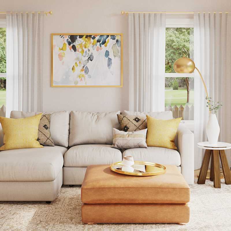 Modern, Rustic, Midcentury Modern, Scandinavian Living Room Design by Havenly Interior Designer Ana
