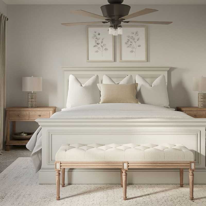 Farmhouse, Rustic Bedroom Design by Havenly Interior Designer Nicole
