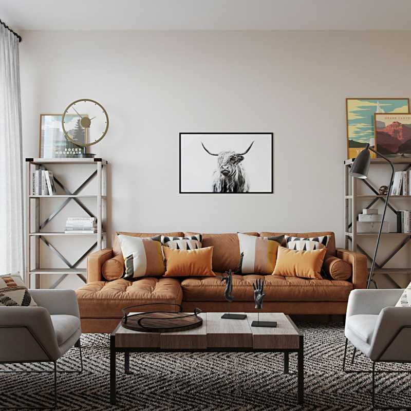 Industrial Living Room Design by Havenly Interior Designer Dayana