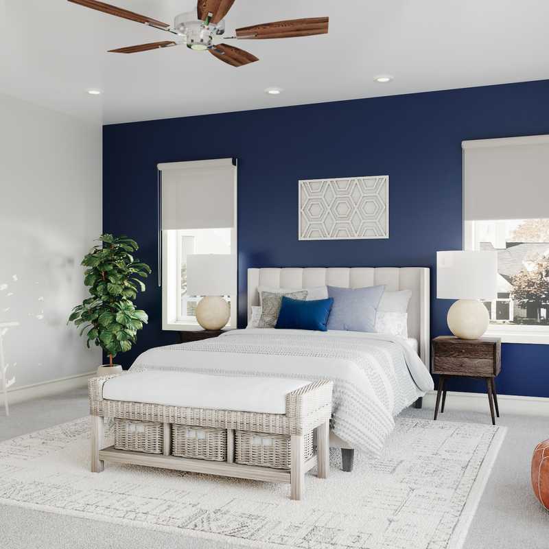 Bohemian, Preppy Bedroom Design by Havenly Interior Designer Gabriela