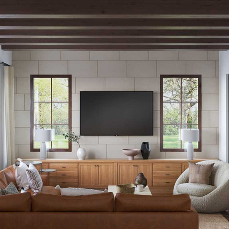 Bohemian, Scandinavian Living Room Design by Havenly Interior Designer Karie