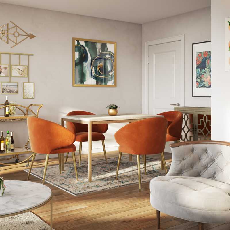 Modern, Eclectic, Glam, Preppy Living Room Design by Havenly Interior Designer Julia