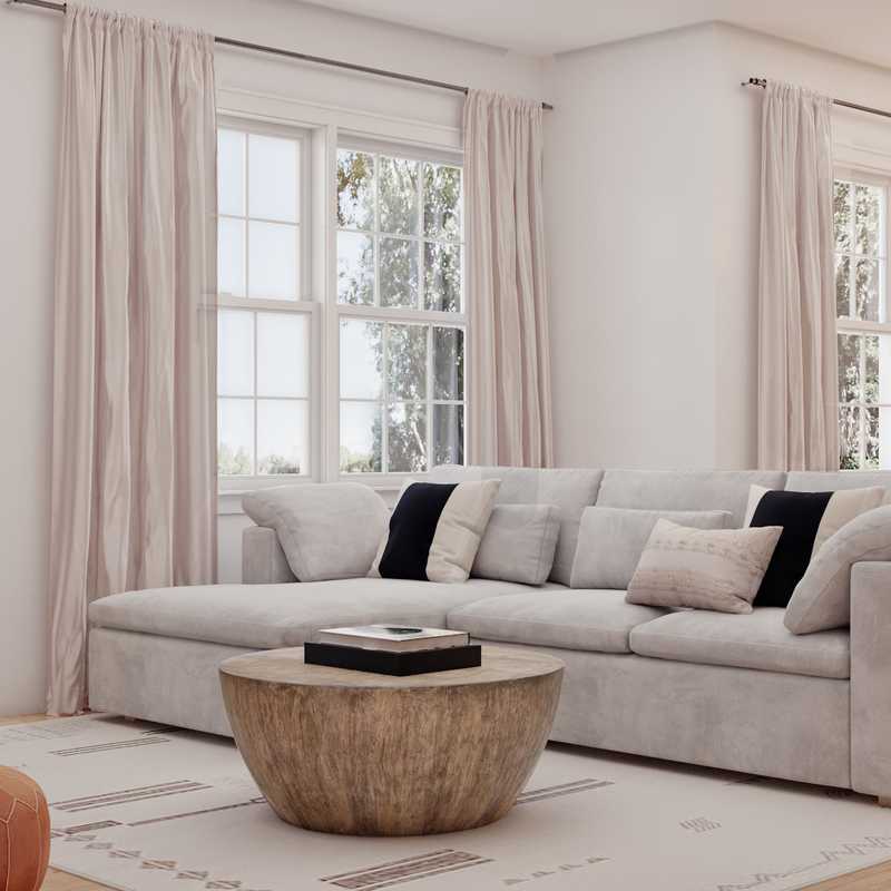Modern, Bohemian, Midcentury Modern Living Room Design by Havenly Interior Designer Courtney