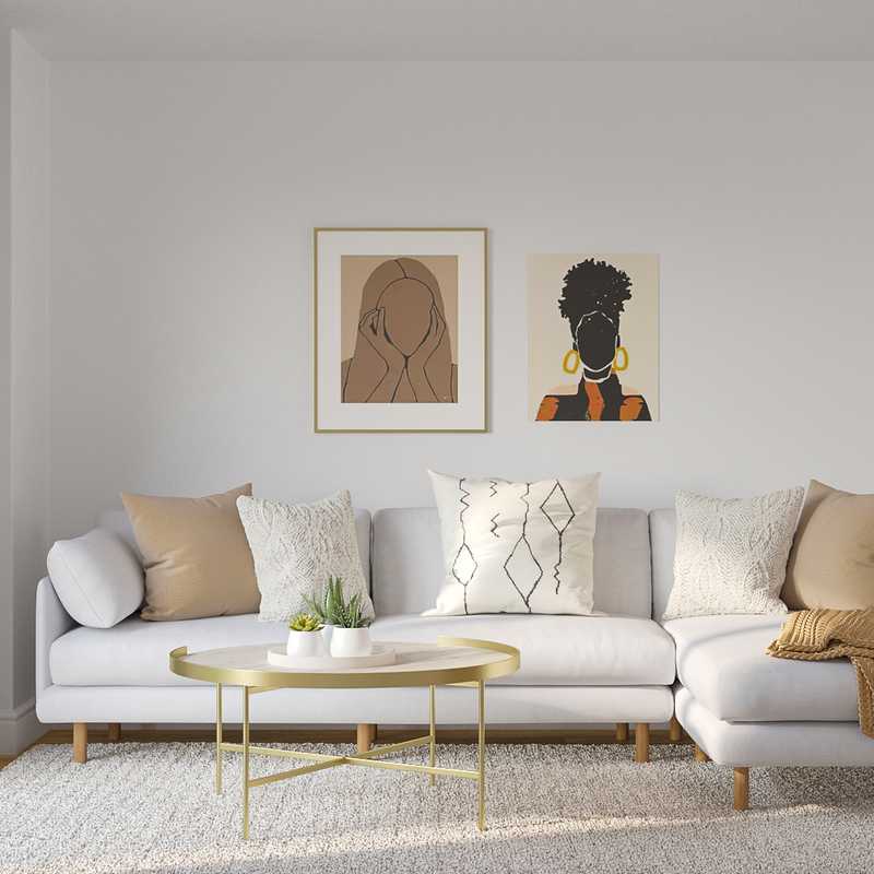 Modern, Bohemian, Midcentury Modern, Scandinavian Living Room Design by Havenly Interior Designer Stephanie