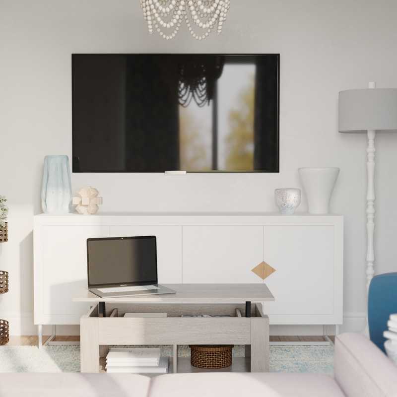 Bohemian, Coastal, Global Living Room Design by Havenly Interior Designer Gabrielle