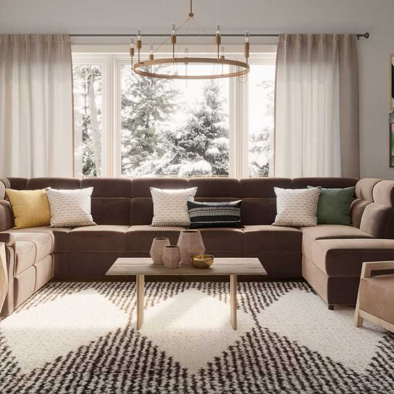 Modern, Rustic Living Room Design by Havenly Interior Designer Emmanuel