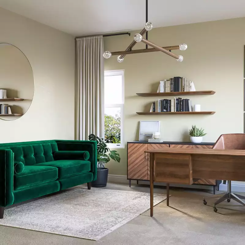 Eclectic, Midcentury Modern Office Design by Havenly Interior Designer Anny