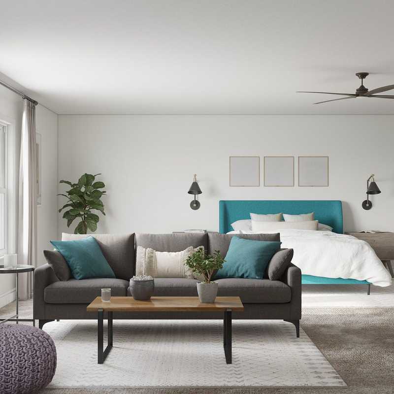 Contemporary, Bohemian, Coastal, Transitional, Midcentury Modern, Scandinavian Bedroom Design by Havenly Interior Designer Lisa