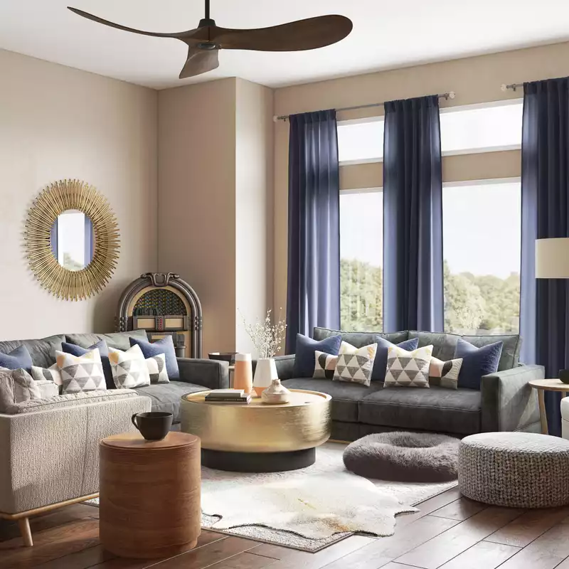 Modern, Rustic Living Room Design by Havenly Interior Designer Katherine