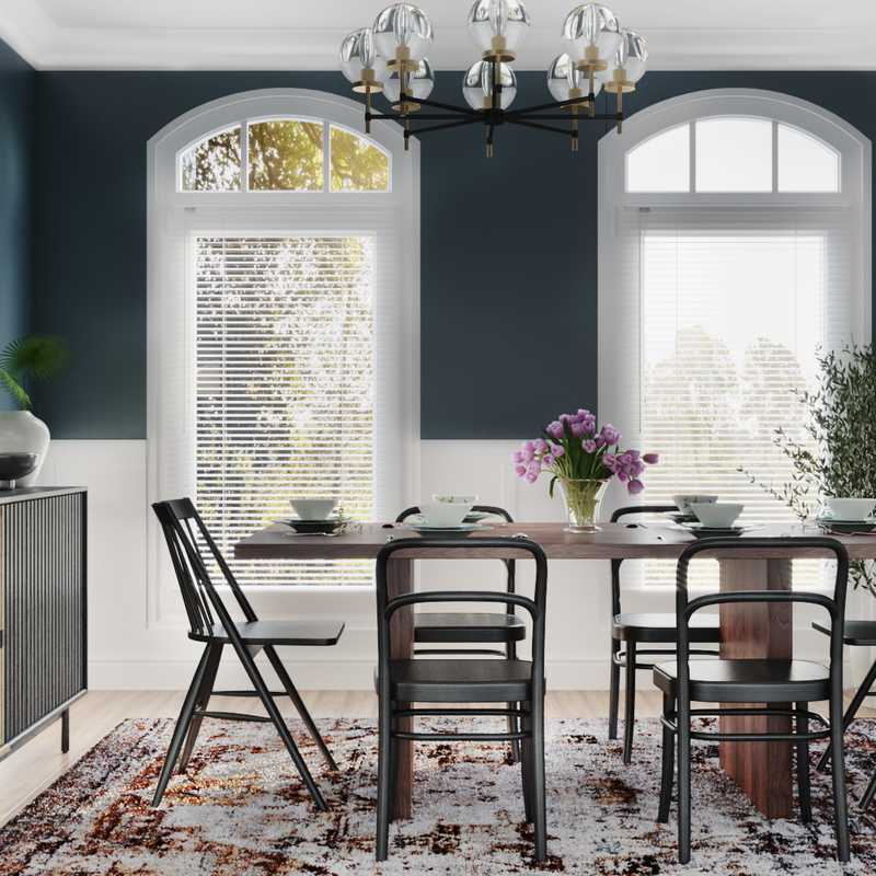Contemporary, Eclectic, Bohemian Dining Room Design by Havenly Interior Designer Courtney