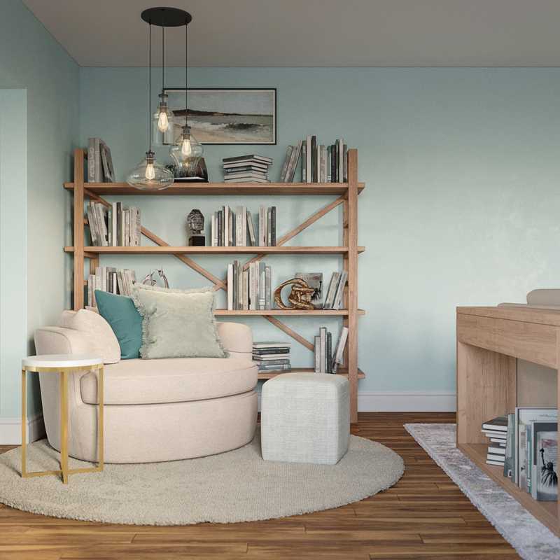 Coastal, Farmhouse Living Room Design by Havenly Interior Designer Erin