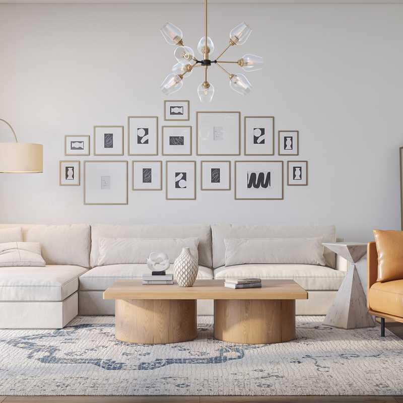 Midcentury Modern, Minimal, Scandinavian Living Room Design by Havenly Interior Designer Gonzalo