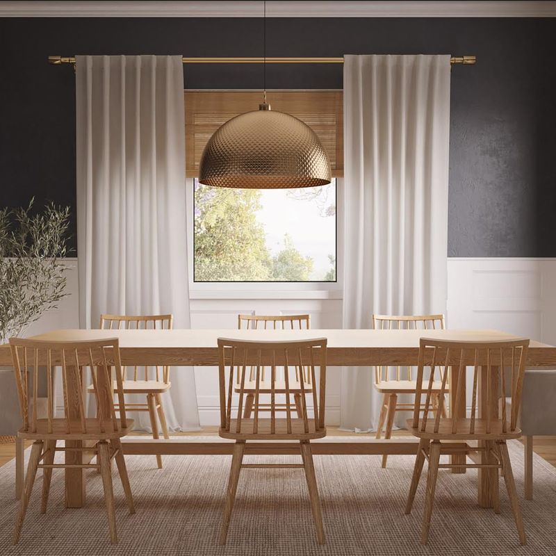 Bohemian, Coastal, Scandinavian Dining Room Design by Havenly Interior Designer Laura