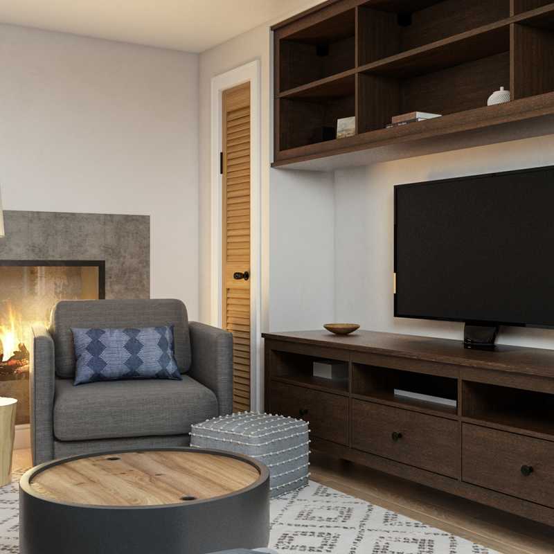 Industrial, Farmhouse, Rustic, Midcentury Modern Living Room Design by Havenly Interior Designer Erin