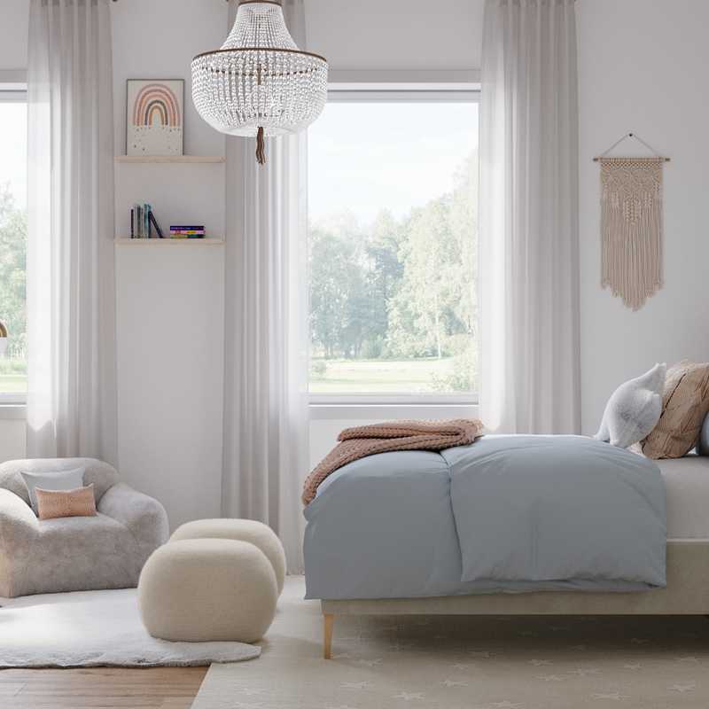 Bohemian, Glam, Preppy Bedroom Design by Havenly Interior Designer Amanda