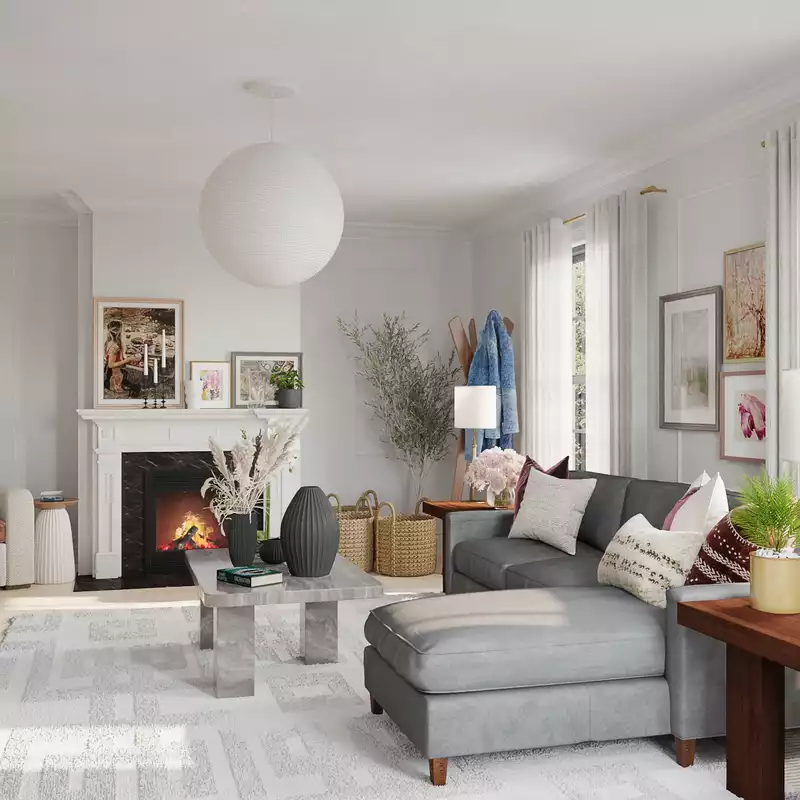 Modern, Glam, Minimal, Scandinavian Living Room Design by Havenly Interior Designer Carla