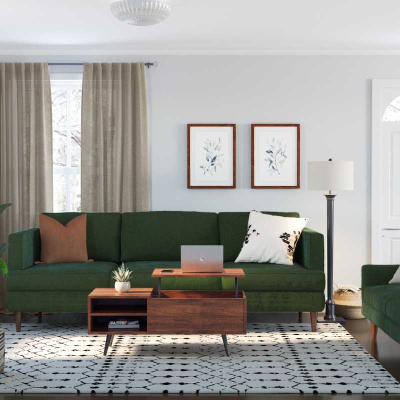 Farmhouse, Midcentury Modern, Scandinavian Living Room Design by Havenly Interior Designer Priscila