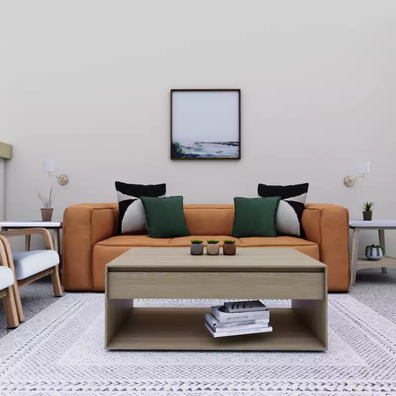 Bohemian, Midcentury Modern Living Room Design by Havenly Interior Designer Veridiana