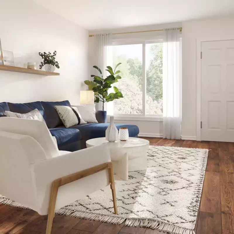 Contemporary, Coastal, Scandinavian Living Room Design by Havenly Interior Designer Marlene