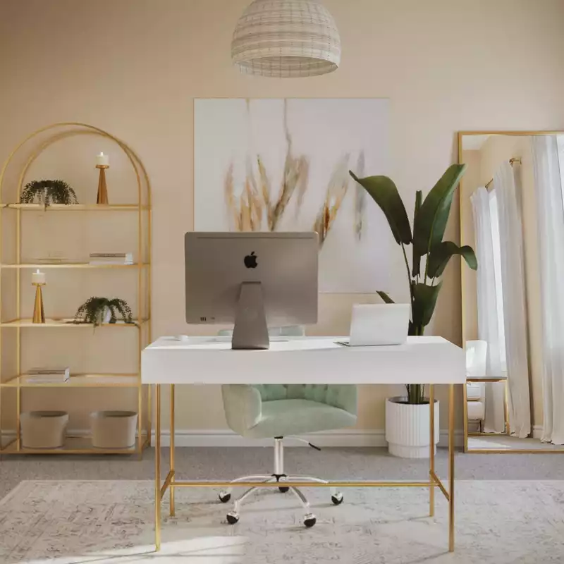 Eclectic, Glam Office Design by Havenly Interior Designer Christina