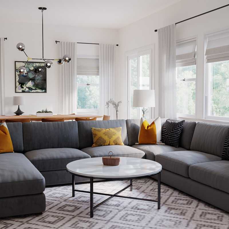 Contemporary, Modern, Midcentury Modern, Minimal Living Room Design by Havenly Interior Designer Erin