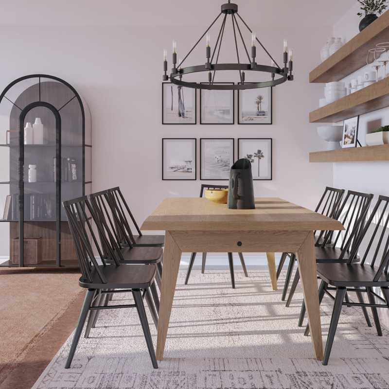 Coastal, Farmhouse Dining Room Design by Havenly Interior Designer Maria