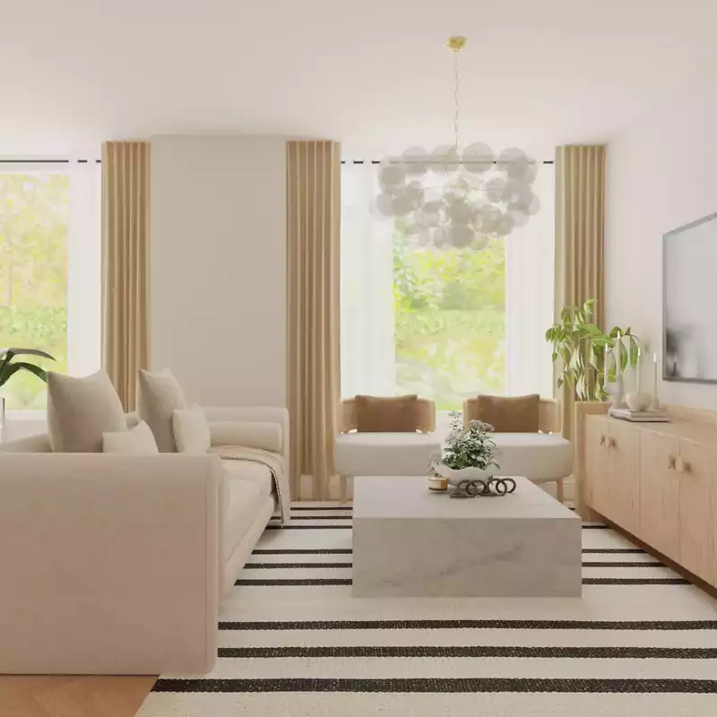 Contemporary, Bohemian, Coastal Living Room Design by Havenly Interior Designer Athina