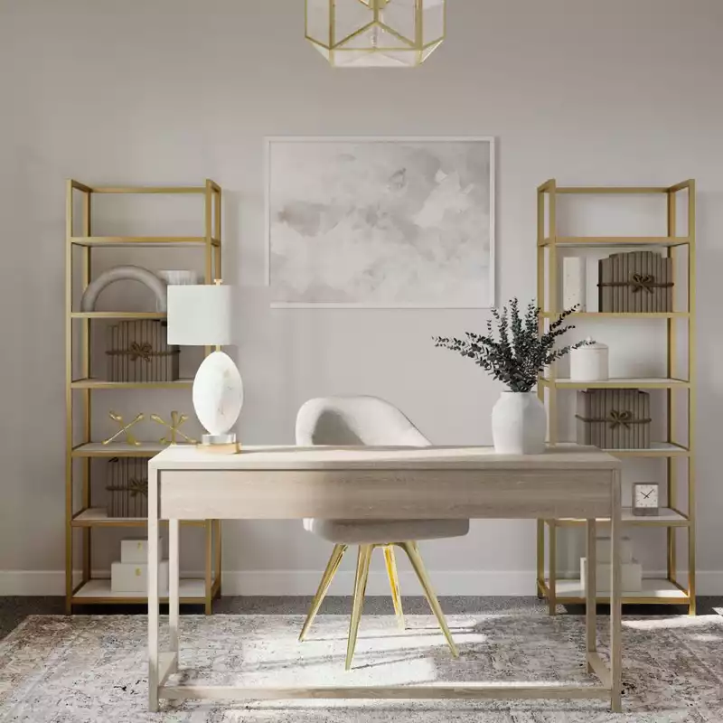 Classic, Glam Office Design by Havenly Interior Designer Elizabeth