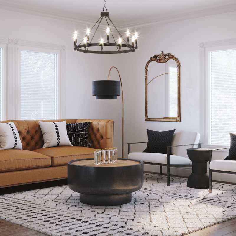 Glam, Farmhouse Living Room Design by Havenly Interior Designer Jacqueline