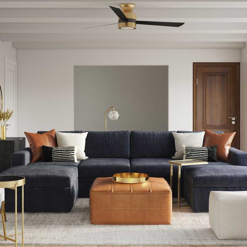 Contemporary, Industrial Living Room Design by Havenly Interior Designer Andrea