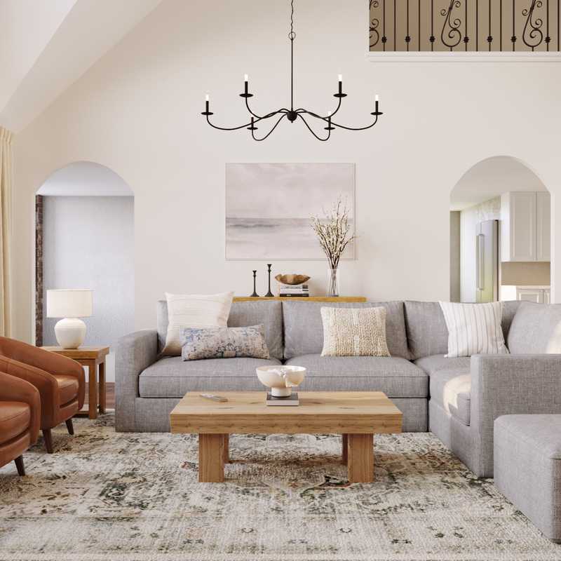 Contemporary, Traditional, Farmhouse, Transitional Living Room Design by Havenly Interior Designer Daniela