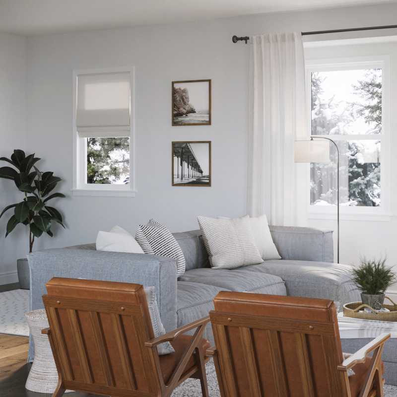 Contemporary, Bohemian, Coastal, Transitional, Scandinavian Living Room Design by Havenly Interior Designer Lisa