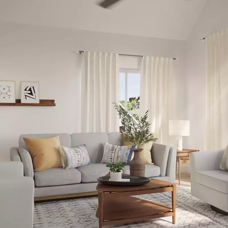 Bohemian, Industrial, Midcentury Modern Living Room Design by Havenly Interior Designer Dayana