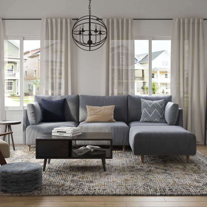 Contemporary, Coastal Living Room Design by Havenly Interior Designer Isabel