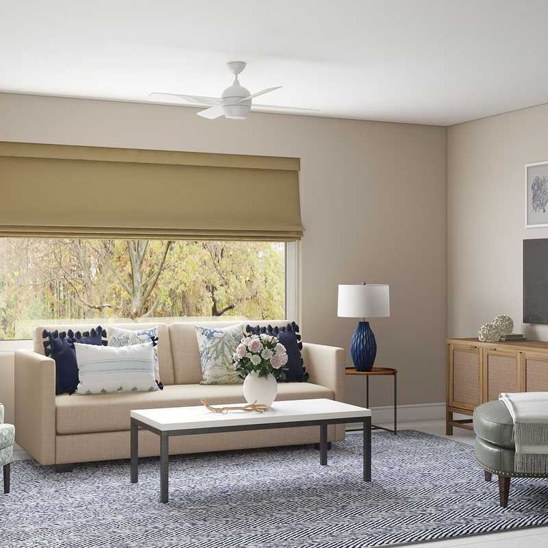 Classic, Coastal Living Room Design by Havenly Interior Designer Lisa