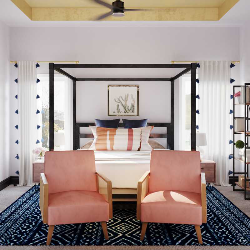 Bohemian, Midcentury Modern Bedroom Design by Havenly Interior Designer Abi