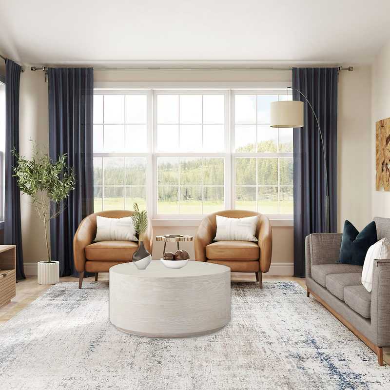 Modern, Classic, Farmhouse, Transitional Living Room Design by Havenly Interior Designer Emily