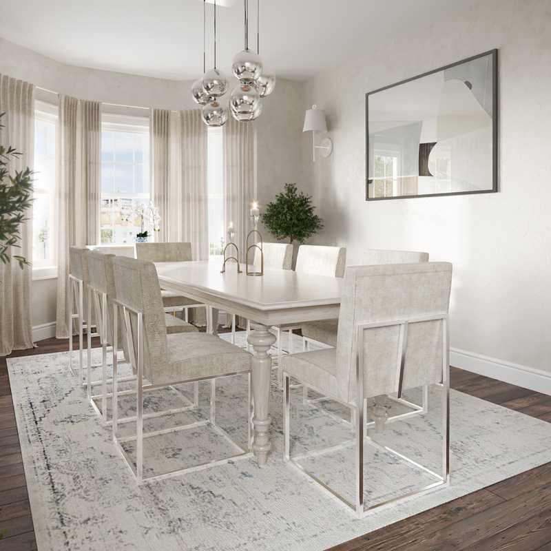 Modern, Glam, Minimal Dining Room Design by Havenly Interior Designer Carla