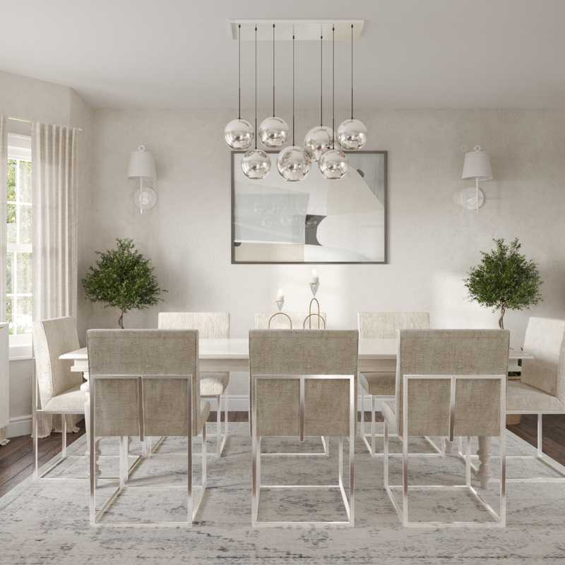 Modern, Glam, Minimal Dining Room Design by Havenly Interior Designer Carla