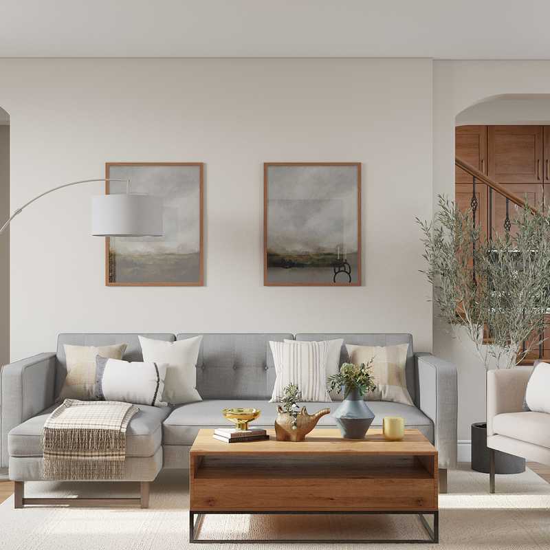 Industrial, Farmhouse, Minimal, Scandinavian Living Room Design by Havenly Interior Designer Veronica