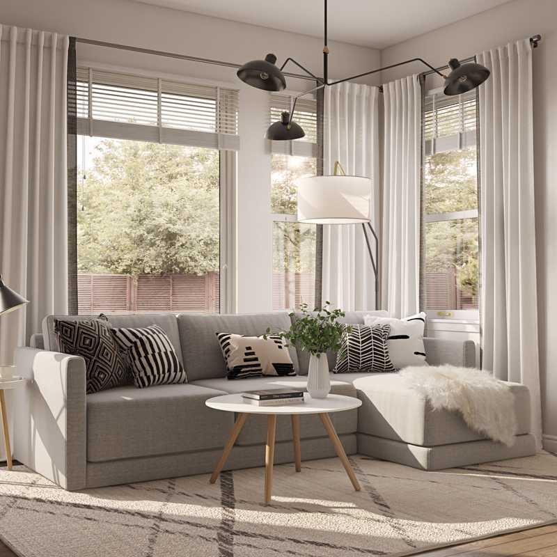 Contemporary, Midcentury Modern, Minimal, Scandinavian Living Room Design by Havenly Interior Designer Ilona