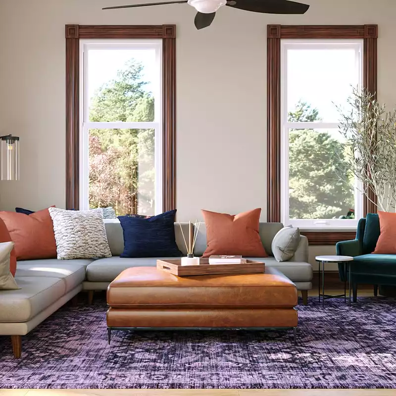 Classic, Eclectic Living Room Design by Havenly Interior Designer Anny