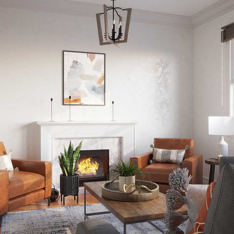 Modern, Bohemian, Farmhouse Living Room Design by Havenly Interior Designer Amelia