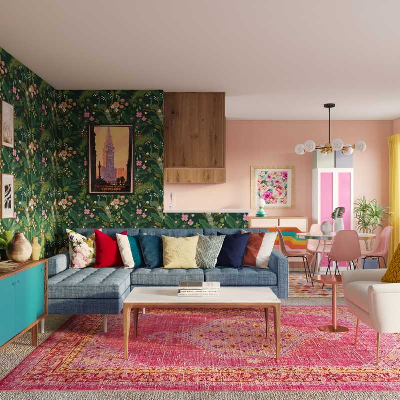 Eclectic, Bohemian, Vintage, Preppy Living Room Design by Havenly Interior Designer Samantha