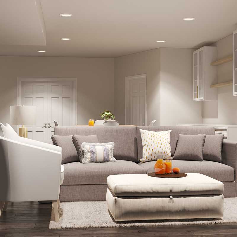 Bohemian, Coastal, Minimal Living Room Design by Havenly Interior Designer Nadine