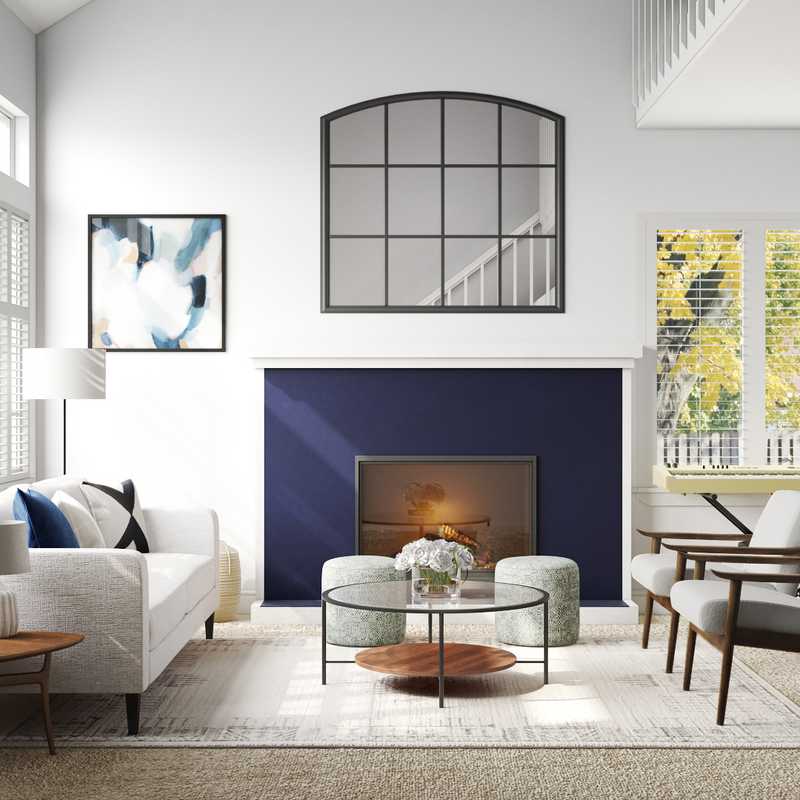 Contemporary, Midcentury Modern Living Room Design by Havenly Interior Designer Mariela