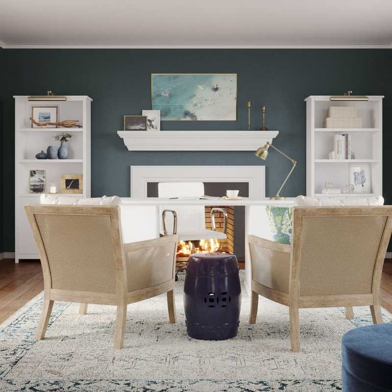 Classic, Coastal, Farmhouse, Transitional Office Design by Havenly Interior Designer Lisa