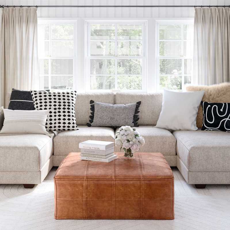 Contemporary, Midcentury Modern, Minimal Living Room Design by Havenly Interior Designer Maria