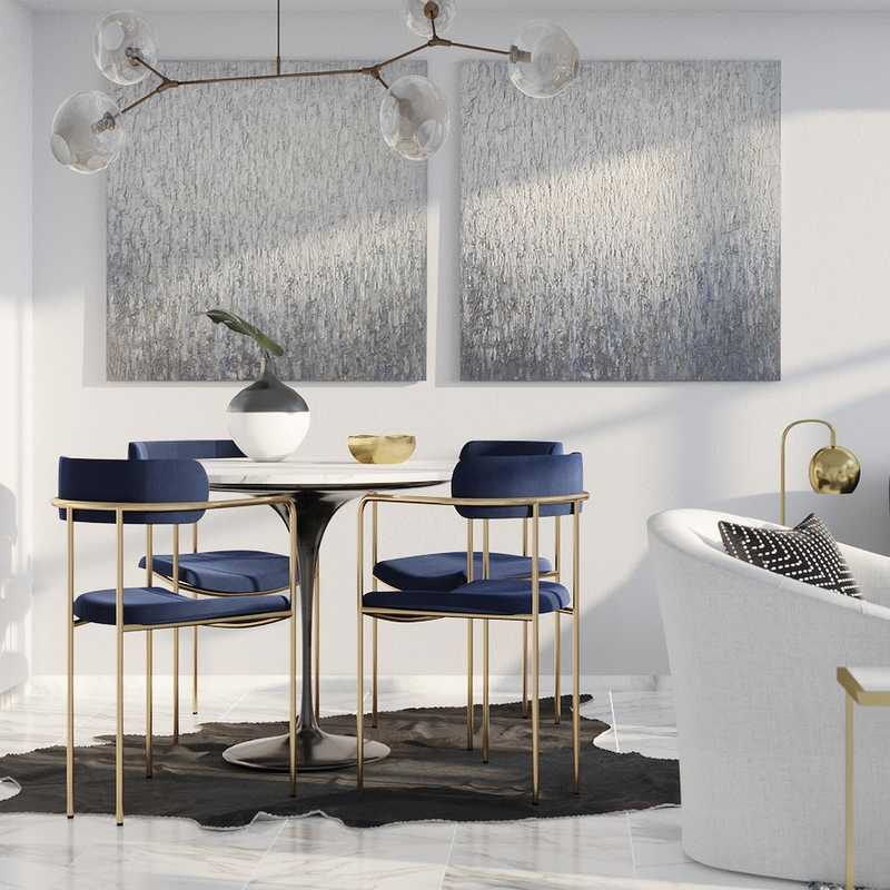 Contemporary, Modern, Glam, Midcentury Modern Living Room Design by Havenly Interior Designer Emily